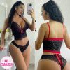 LENCERIA JAZMIN NEGRO ROJO