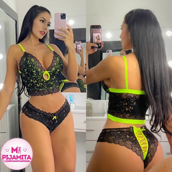 LENCERIA JAZMIN NEGRO VERDE