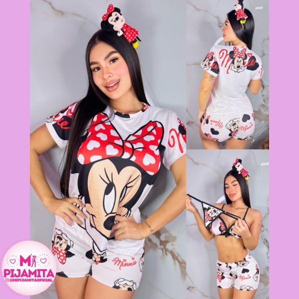 PIJAMA 4 PIEZAS ANTONELLA MINIE MOUSE BLANCO