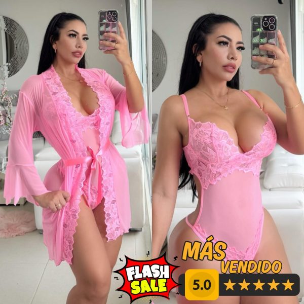 LENCERIA DUO CELESTE ROSADO