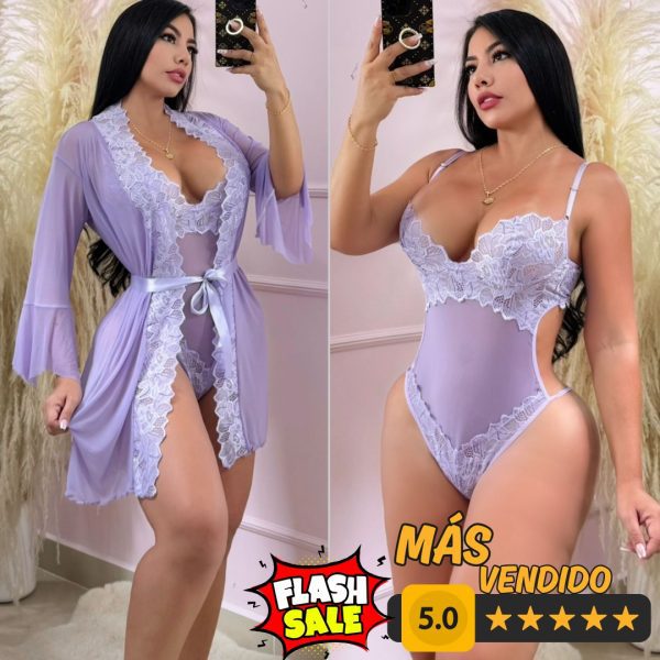 LENCERIA DUO CELESTE LILA