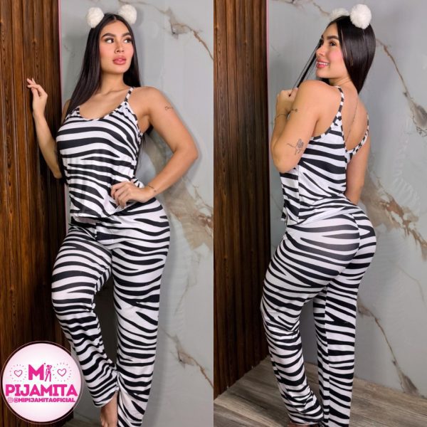 PIJAMA PANTALON TIRAS SUELTA ANIMAL PRINT ZEBRA