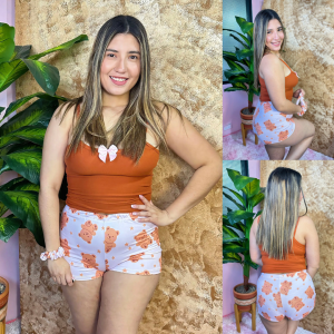 PIJAMAS SHORT TIRAS MOÑO OSITOS