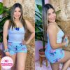 PIJAMAS SHORT TIRAS MOÑO STICH Y ANGEL